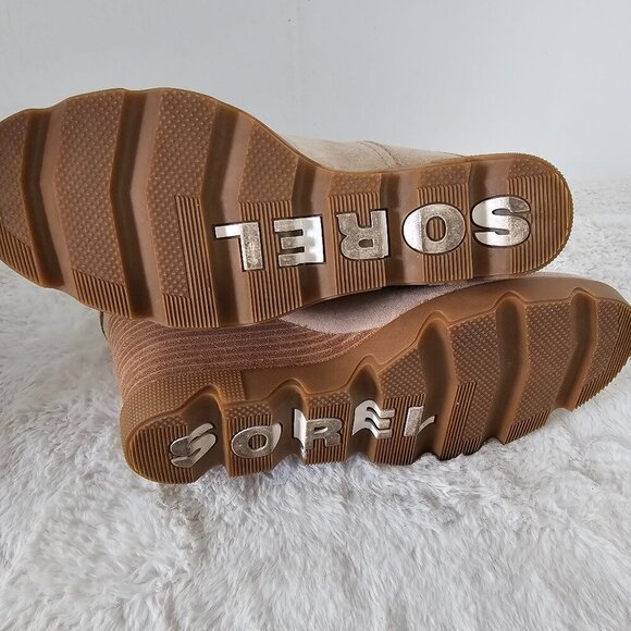 Sorel Joan Uptown Light Tan Chelsea Wedge Boots Suede Bootie 10 - Picture 10 of 12